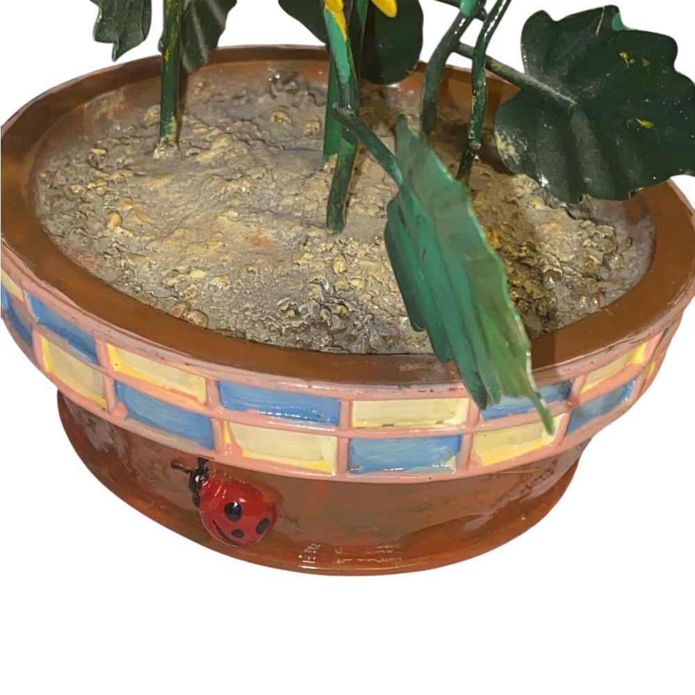 Sunflower Table Tea Light Lamp with Ladybug Accents - Picture 3 of 4